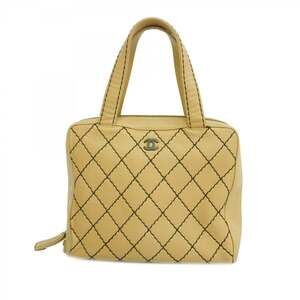 CHANEL Cream Leather Tote Bag